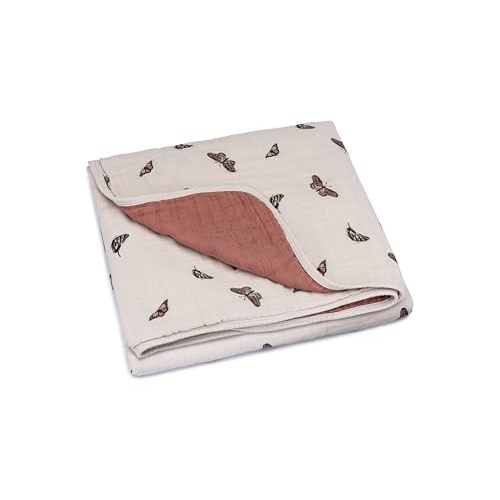 Parker Baby Muslin Blanket | 100% Soft Cotton Toddler Quilt & Baby Muslin Swaddle | Gender Neutral Design 47" x 47" Blanket