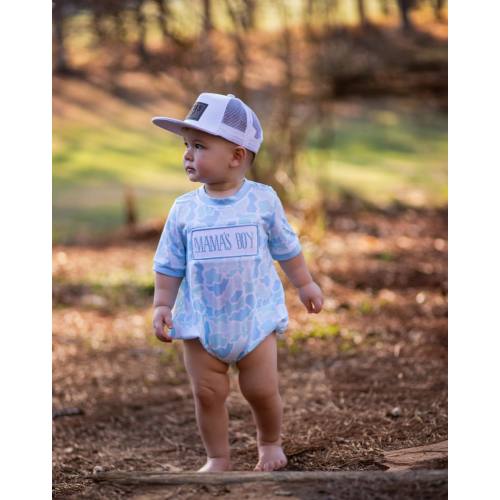 Blue Camo Mama's Boy Bubble