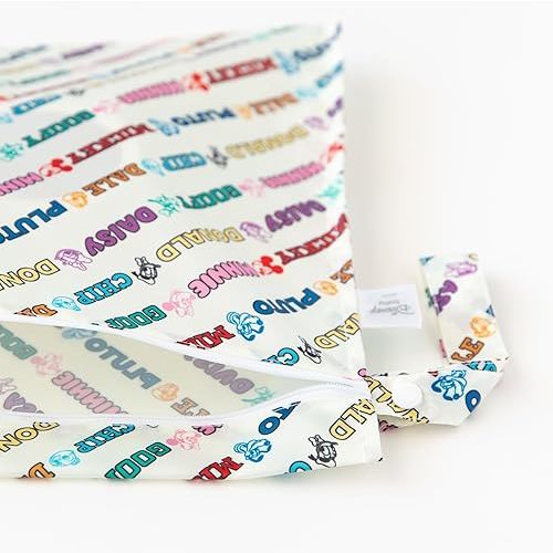 Bumkins - Disney - Waterproof Wet Bag - For Baby, Travel, Swim Suit, Cloth Diapers, Pump Parts, Pool, Gym, Toiletry, Strap to Stroller - Reusable & Easy to Clean - 2pk - Mickey & Friends