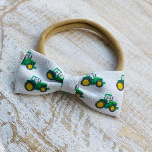 Tractor Hair Bow, Farm Girl Bow, Grandpa's Tractor, Green Tractor Hair Bow, New Baby Gift, Farm Equipment Hair Bow