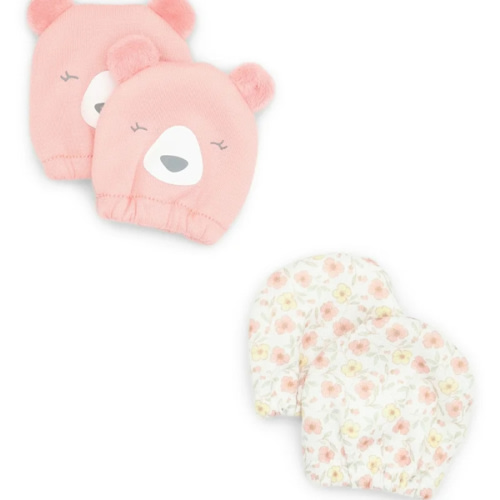 Carter's Child of Mine Newborn Girls Critter Mittens Set, 2-Pack