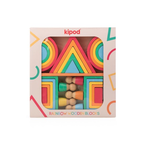 Kids' Rainbow Wooden Blocks, One Size