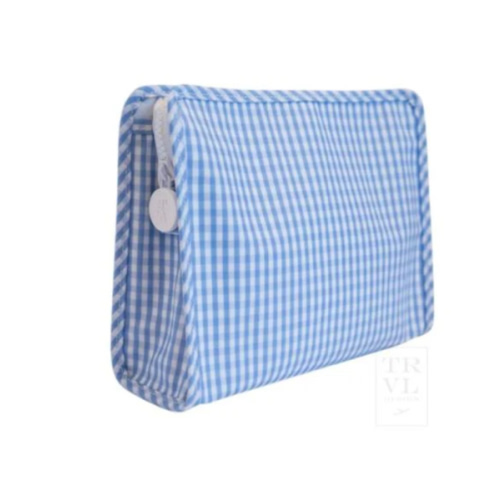 GINGHAM SKY BLUE ROADIE - MEDIUM – Southern Sorelle Embroidery Boutique