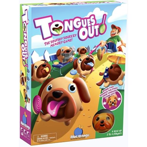 Tongues Out! The Squishy, Squeezy Preschool and Children Game - Educational Puppy Fidget Memory Color Matching Fun by Blue Orange Games - 2-4 Players for Ages 4+