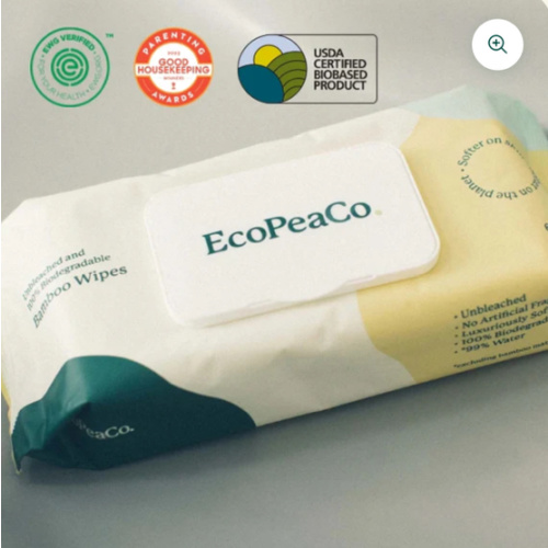 Unbleached Biodegradable Bamboo Baby Wipes | Eco Pea Co