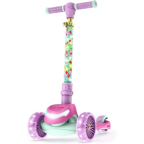Jetson Character Kids Kick Scooter, LED Lights on Stem & Light-Up Wheels, Lightweight Frame, Height-Adjustable Handlebar, Lean-to-Steer System, Easy-Fold Mechanism
