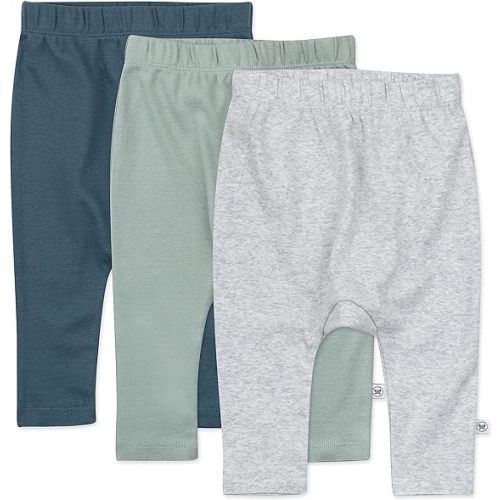 HonestBaby Unisex-Baby Multipack Harem Pants Roomy Fit Pull on Bottoms 100% Organic Cotton for Baby Boys, Girls
