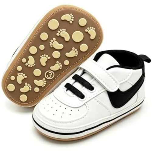 Unisex Baby Sneakers, Non-Slip Soft Rubber Sole, First Walker Lightweight Shoes for Boys and Girls