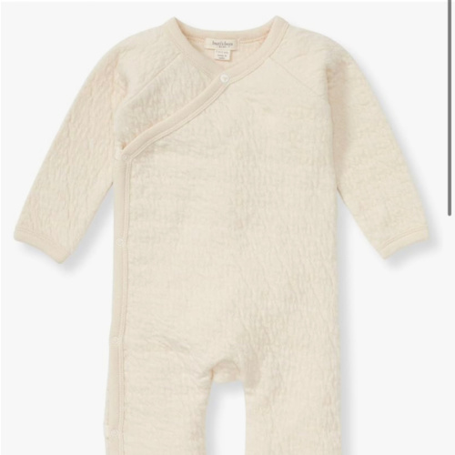 Burt's Bees Baby Long Sleeve Quilted Wrap-Front Jumpsuit, 100% Organic Cotton One-Piece Outfit Coverall