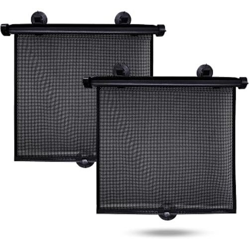 EcoNour Car Side Window Sun Shade (2 Pack) Retractable Sunshade for Kids