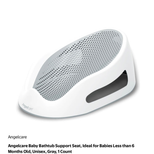 Angelcare Baby Bath Support (Gray) | Ideal for Babies Less Than 6 Months Old