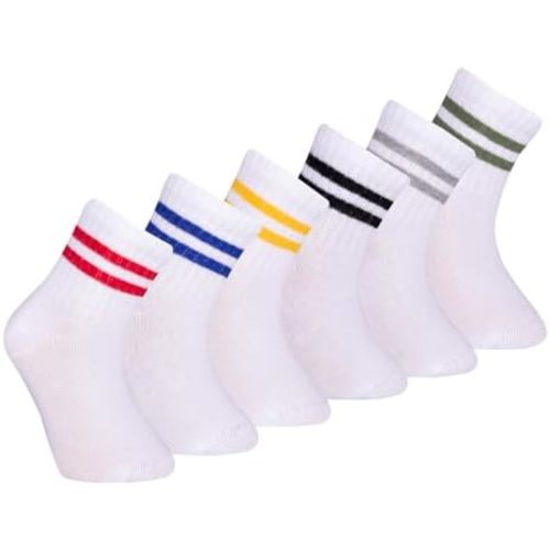 Bella Seamless-Toe Turkish Cotton Ribbed Crew Socks - Stylish and Cozy 6-Pack Baby & Toddler Socks