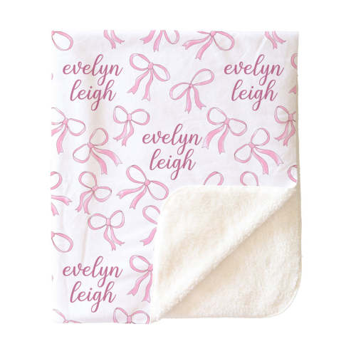 Blushing Bows Personalized Kids Blanket