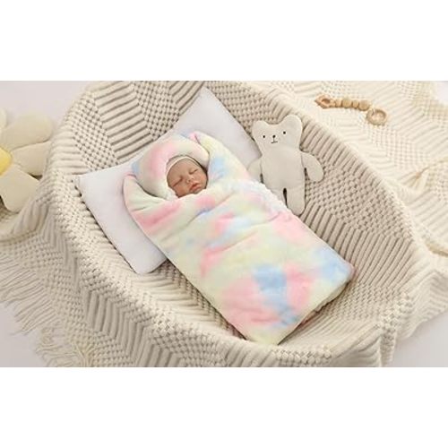 Flannel Baby Blanket Reversible Super Soft Blankets for Boys Girls Infant Newborn Sherpa Receiving Blankets for Crib Stroller Pink Tie Dye 30" x 40"