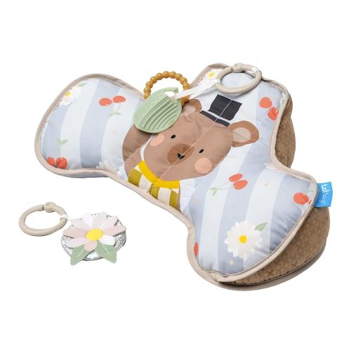 Taf Toys Tummy Time Toys Ergonomic Cushion & Teether for Infant Newborn Supportive Baby Tummy Time & Neck Strengthening Develops Muscles for Crawling Montessori Sensory Toy Tummy Time Toys 0-6 Months