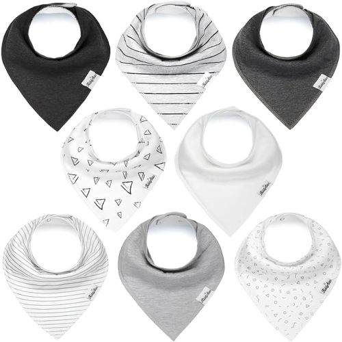 Drool Bibs for Babies – Organic, Unisex, Soft Absorbent Teething Bibs with Adjustable Snaps