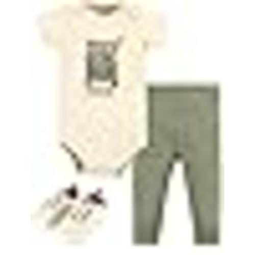 Hudson Baby Baby Cotton Bodysuit, Pant and Shoe Set