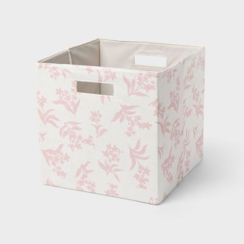 13" Fabric Bin Pink Floral - Brightroom™: 13 Inch Storage Cube, Decorative Storage