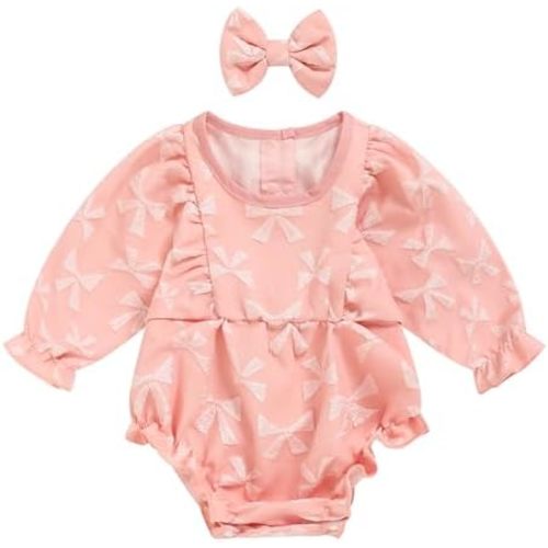 Baby Girl Fall Outfits Newborn Girl Clothes Long Sleeve Baby Girl Romper Cute Bubble Infant Floral One Piece Jumpsuit