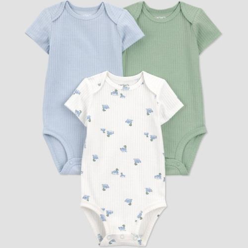 Carter's Just One You® Baby Boys' 3pk Ducks Bodysuits - Green/Blue/White 9M