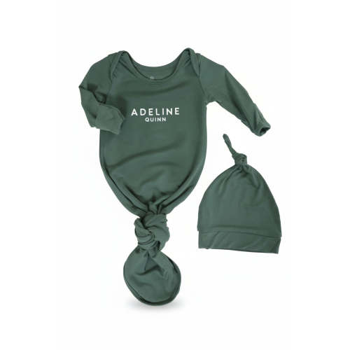 Boy Personalized Bamboo Newborn Baby Knot Gown & Hat