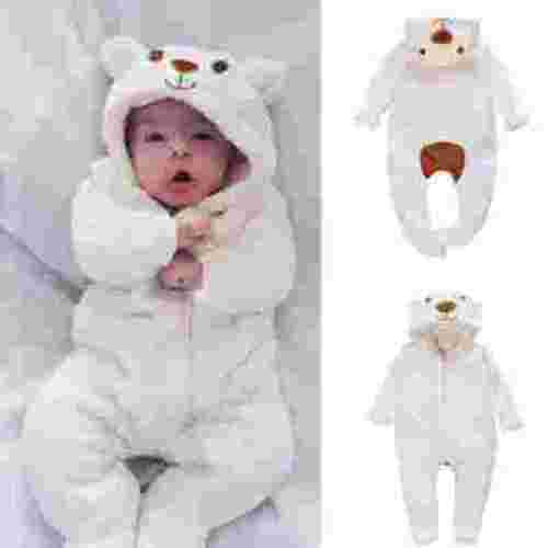 FAFWYP Fleece Baby Girls Boys Bunting Bodysuit Infant Pajamas Kids Hooded Romper Outerwear Toddler Jacket