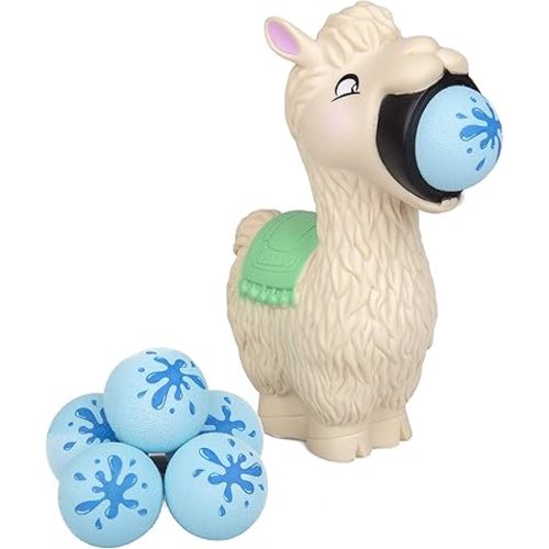 Hog Wild Llama Ball Popper Toy - Includes 4 Soft Foam Balls - Squeeze to Pop Air Powered Balls Up to 20 Feet - Launcher Safe for Indoor/Outdoor Play - Party Favor Gift for Kids, Girls, Boys Ages 5+