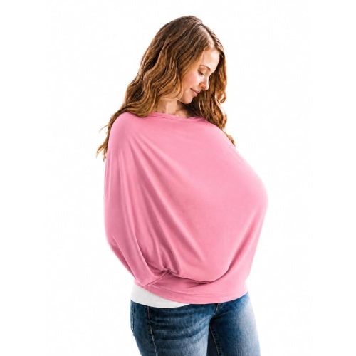 Copper Pearl Nursing Cover for Breastfeeding – Multi-Use Baby Car Seat Cover, Stroller Cover & Breast Feeding Cover Up for Women, Stretchy Breathable High Quality Cover for Boy or Girl, Flamingo