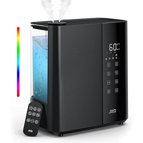 JRD Smart Humidifiers for Bedroom, 5L Warm & Cool Mist Ultrasonic Air Humidifier for Large Room Home Indoor, 50Hrs Quiet Runtime for Baby, Plants, Remote Control, Auto Humidity Sensor, 12H Timer