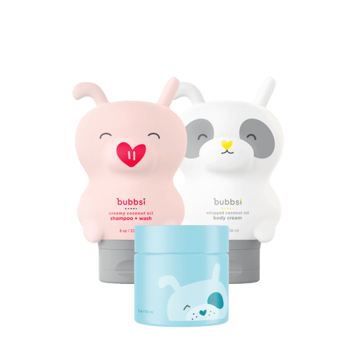 Coconut Oil Baby Cream, Shampoo & Baby Oil Starter Set | Bubbsi