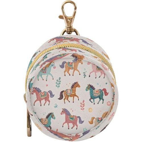 Pacifier Holder Cute Horse Pacifier Storage Case with Zipper & Metal Hook Buckle Portable Container for Baby Binky