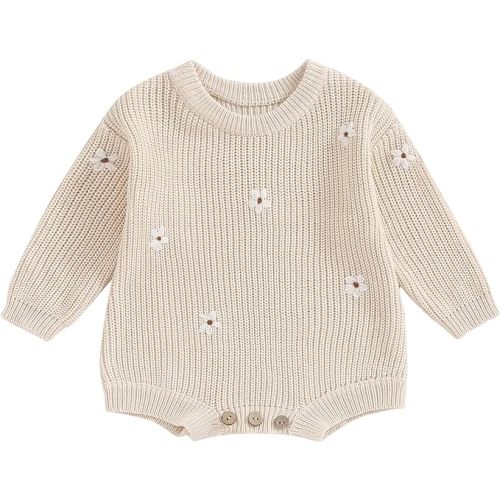 FYBITBO Baby Girl Boy Sweater Knit Oversized Pullover Sweatshirt Romper Onesie Warm Fall Winter Clothes Outfit Newborn