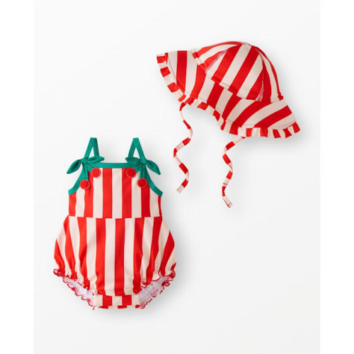 Baby One-Piece Cherry Swimsuit & Swim Hat Set