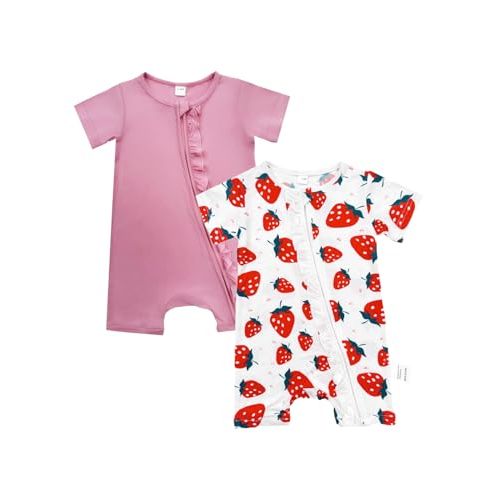 Bow Dream Baby Girl Romper 2 pack Bamboo Rayon Baby Clothes Baby Boy Short Sleeve Jumper One-Piece Rompers Summer
