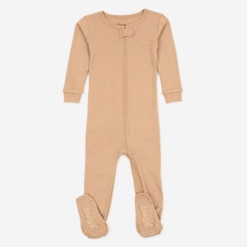 Leveret Toddler Footed Cotton Solid Neutral Color Pajamas
