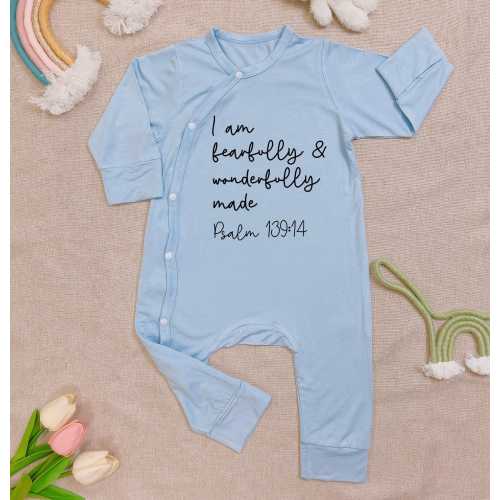 Fearfully Wonderfully Made Baby Sleepsuit, Christian Newborn Bodysuit