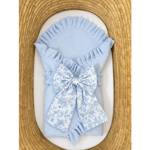 Enchanted Heirloom Blanket- Baby Blue and Blue Toile – Enchanted Closet Co