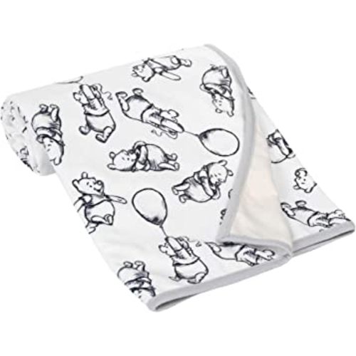 Lambs & Ivy Disney Baby Winnie The Pooh Baby Blanket - Tan/Cream Jersey/Minky