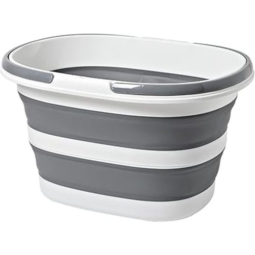 Goderewild Large Collapsible Bucket 4.2 Gallon (16L) for House Cleaning, Camping, and More - Space Saving, Multiuse Water Bucket for Cleaning Mop - Lightweight and Portable (Grey-1)