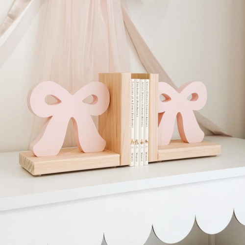 Handmade Pink Bow Bookends: Baby Girl Nursery Decor or Baby Shower Gift