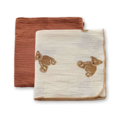 Baby Swaddle Newborn Recieving Blanket 100% Cotton Muslin 2Pack Nursery Wrap Lace Design 40"x40"