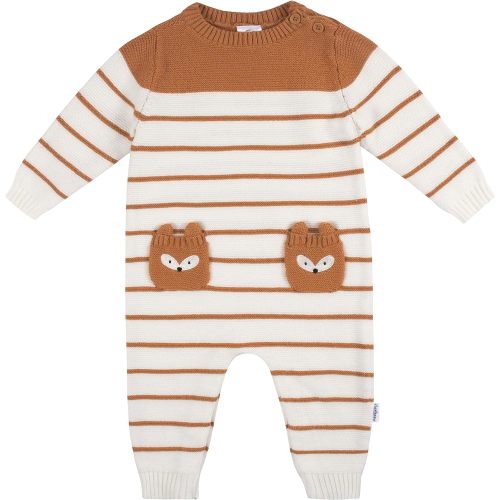 Gerber Baby Boys Sweater Knit Romper Jumpsuit - 3-6 Months - Brown Fox