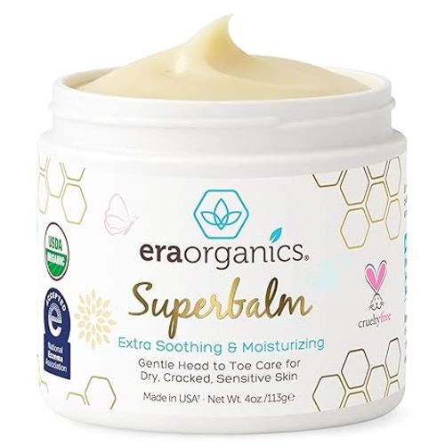 Era Organics Healing Ointment for Babies - USDA Certified Organic Natural Moisturizer Gentle on Sensitive Skin Prone To Baby Eczema, Cradle Cap (Infant Seborrheic Dermatitis), Rashes, Hives 4oz