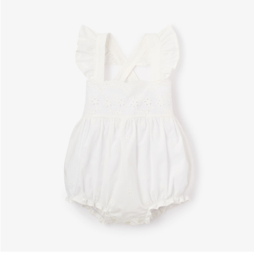 Eyelet Lace Ruffle Sunsuit – Elegant Baby