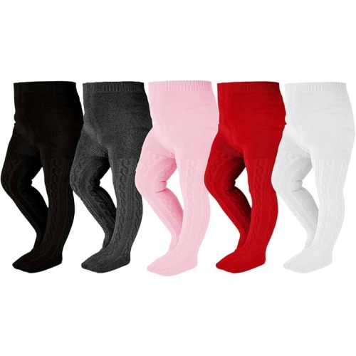 EPEIUS Baby Girl Tights Thick Cable Knit Leggings Stockings Cotton Pantyhose for Newborn Infant Toddler 3/4/5/6 Pack
