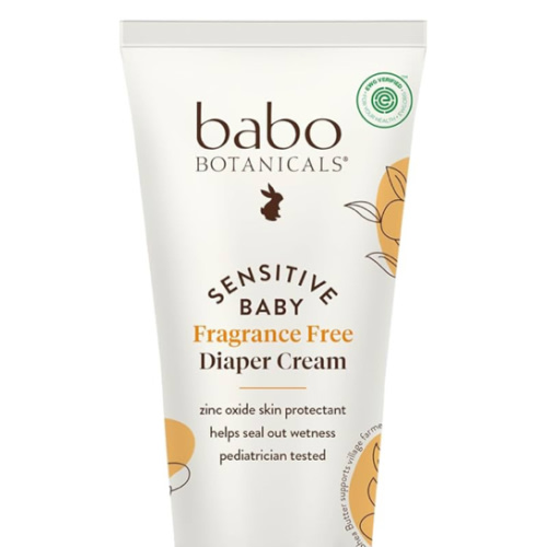 Babo Botanicals Sensitive Baby Fragrance-Free Diaper Cream - 25% Natural Zinc Oxide - Calendula, Shea & Cocoa Butter - EWG Verified - Vegan- From birth on