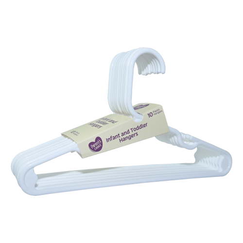 Parent's Choice Infant Toddler Hangers White 10 Count Slim Space-Saving Design