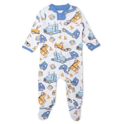 HonestBaby Sleep & Play Footed One-piece Pajama Sleeper 100% Organic Cotton, Baby Boys