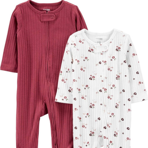 Simple Joys by Carter's Baby Boys' 2-pack 2-way Zip Textured Sleep and Play