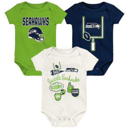 Seattle Seahawks Three-Piece Bodysuit Set, 3-6M